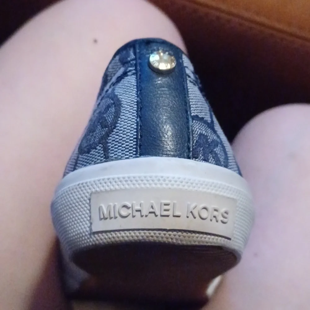 > Michael Kors Blue Monogram Lace-Up Sneakers Women's Size 6.5